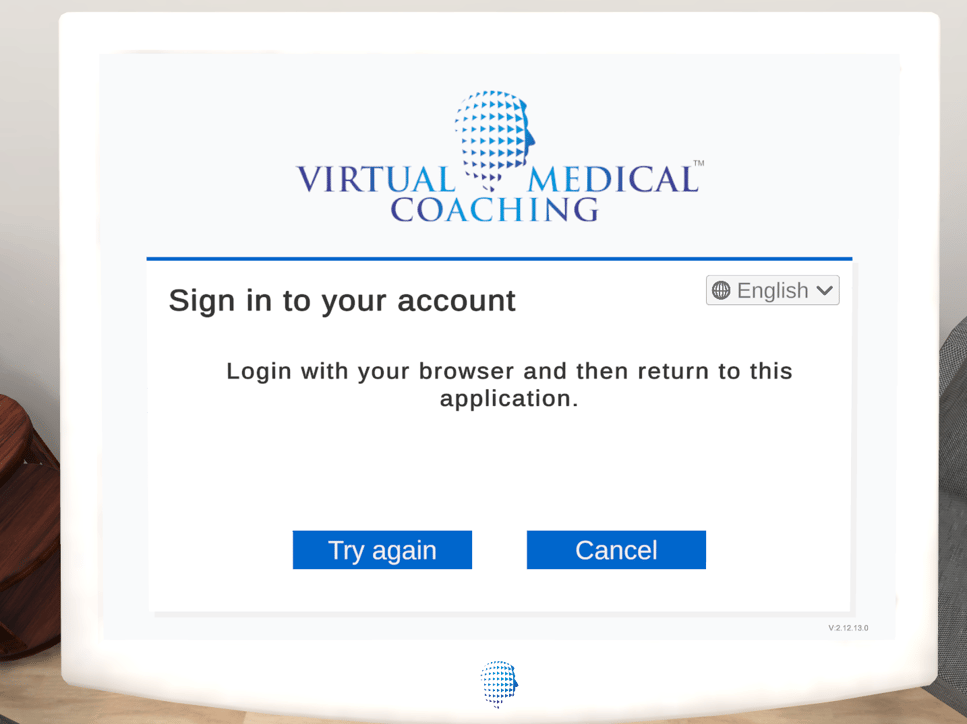 Browser sign-in screen
