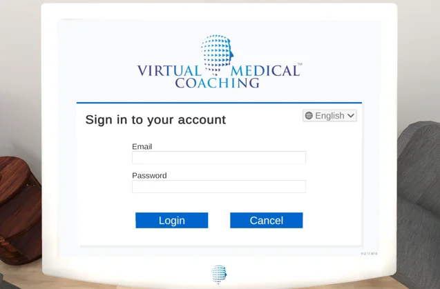 Email and password sign-in screen