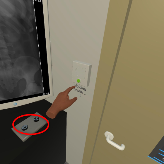 Prepare and Expose buttons under the monitor in VR