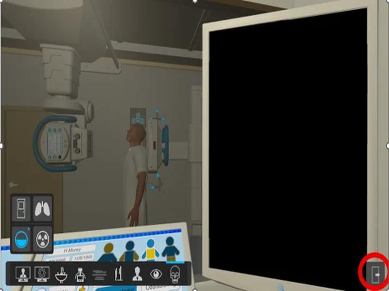Exit door icon at the bottom right of the Desktop screen