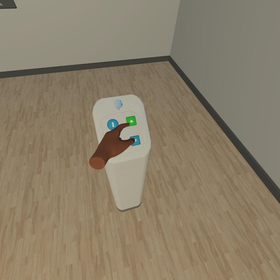 Square up and down buttons on the table post