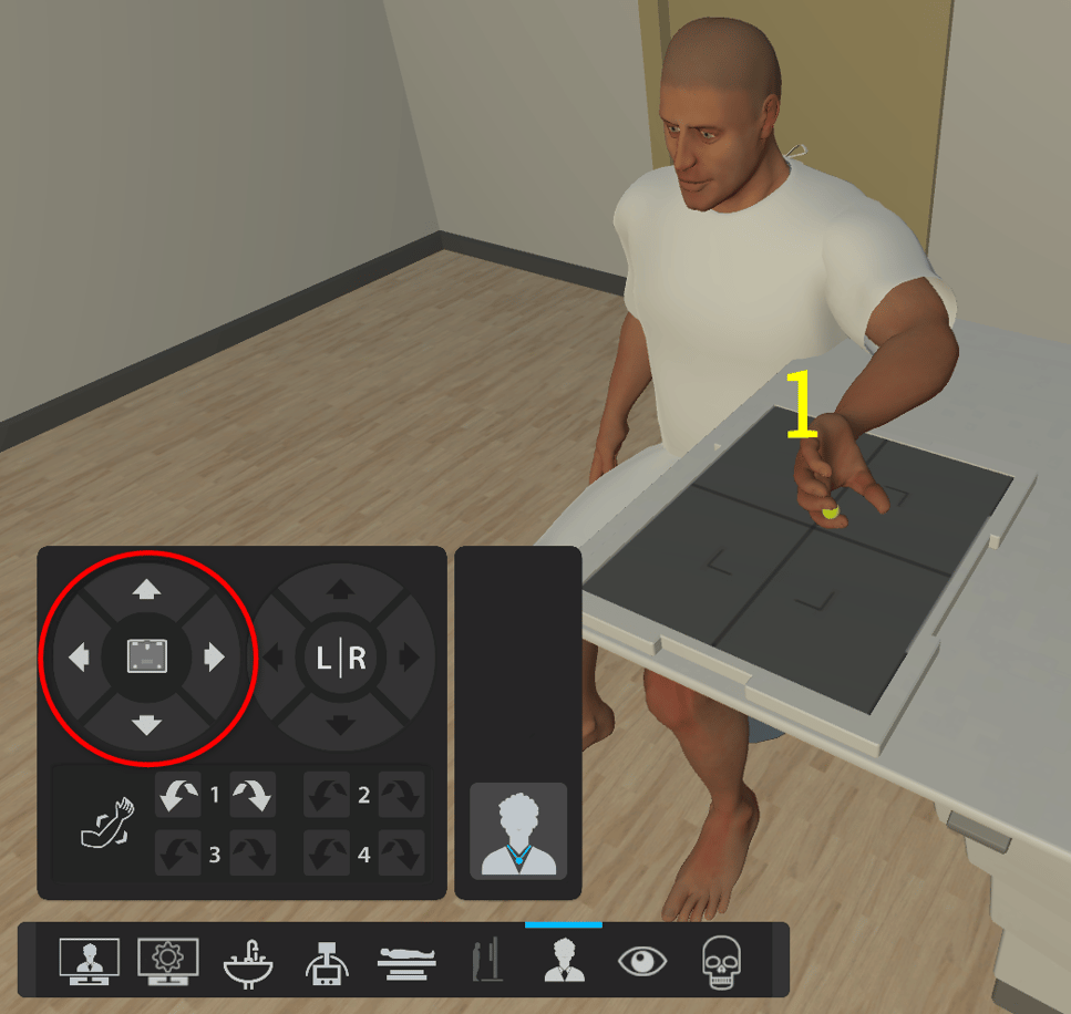 Desktop cassette arrow buttons in the patient view