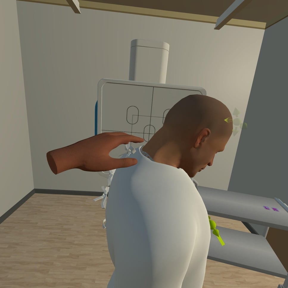 Removing the patient's jewellery in VR