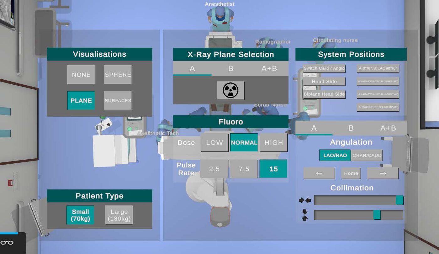 Machine Control Panel on Desktop, over a bird's-eye view of the theatre